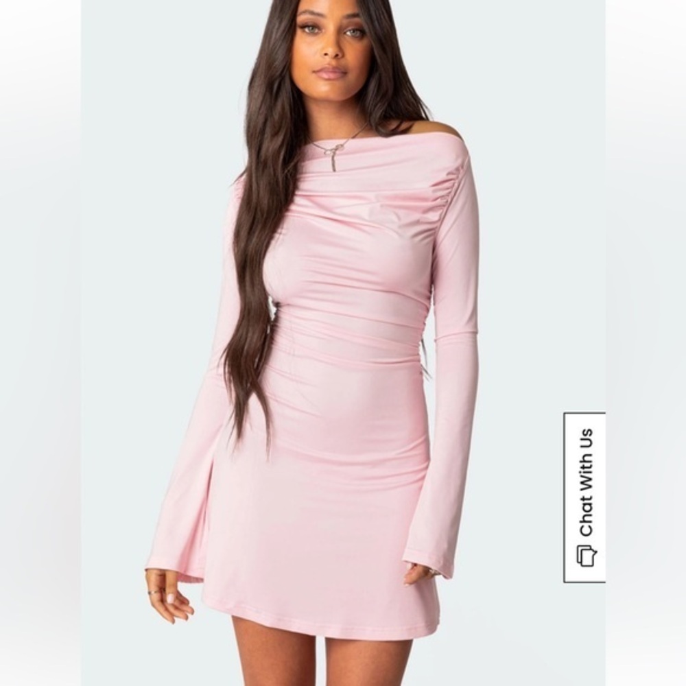 Edikted Leena Gathered mini dress pink xsmall